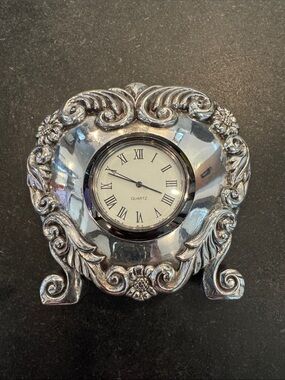 Brighton Silver Ornate Quartz Mantel Clock